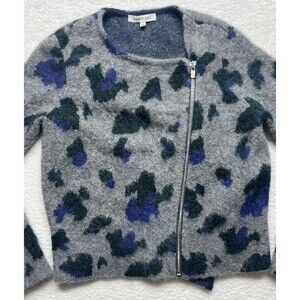 Elizabeth And James Sweater Womens M Yale Asymmetrical Zip Wool Blend Academia